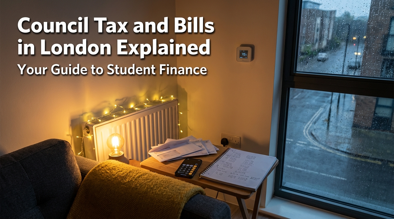 Utility bills and financial planning with abstract calculator and payment flow shapes